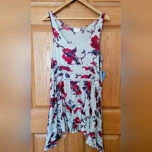 NWT Free People Voile Trapeze Slip Dress in Smoke Floral Medium